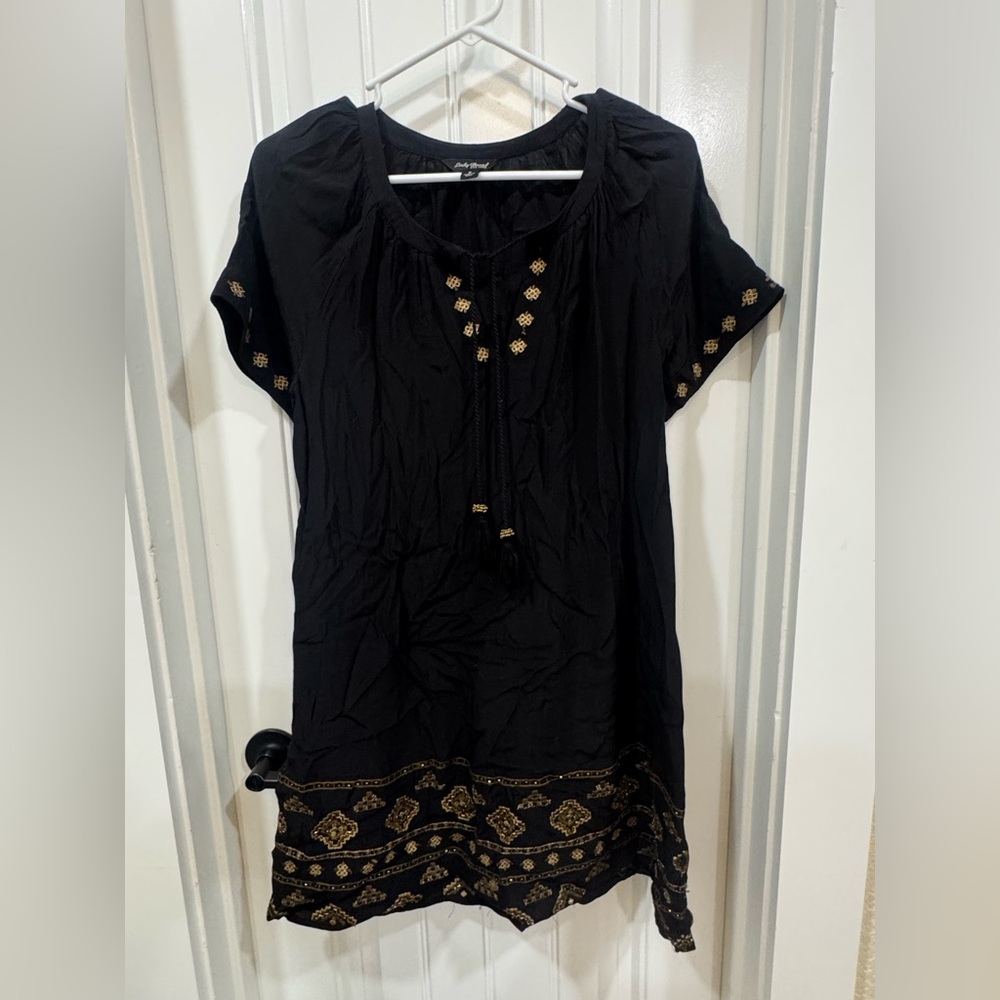 Lucky Brand Black Tunic with Gold Accents